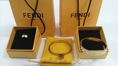 Lot 145 - Fendi Roma jewellery 2 bangles and 1 ring