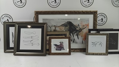 Lot 119 - 8 pictures in frames