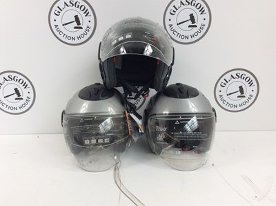 Lot 217 - Three Motorbike Crivit Helmets With Adjustable Visors