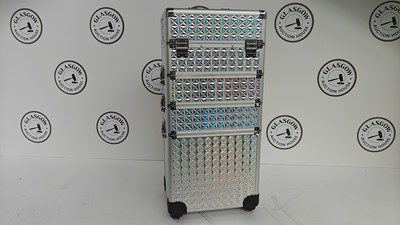 Lot 111 - Large Silver Hardcase Make Up Suitcase