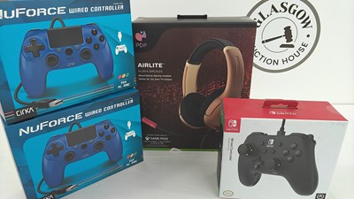 Lot 94 - 3 Gaming Controllers, One Switch & Two Universal & PDP Airlite Xbox Headset.