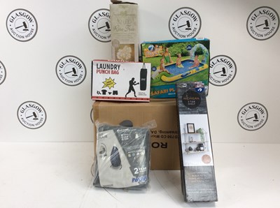 Lot 268 - Qty Of Miscellaneous Including Laundry Punch Bag, Egg Chair Cover & Two 3 Tier Shelfs