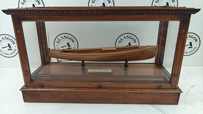 Lot 139 - Vintage model boat Kelvin speed launch in Edwardian case