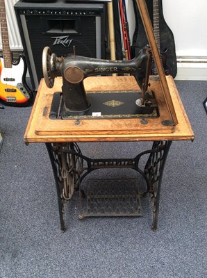 Lot 149 - Small Metal Singer Sewing Table