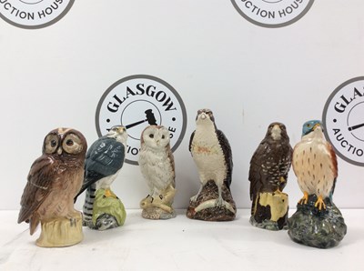 Lot 121 - 6 Vintage Whisky Birds Of Prey Decanters