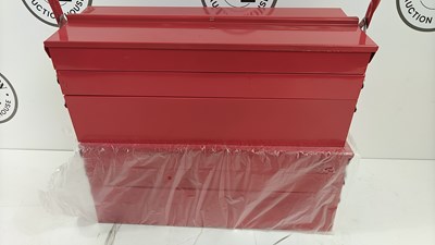 Lot 175 - 2 red metal tool boxes