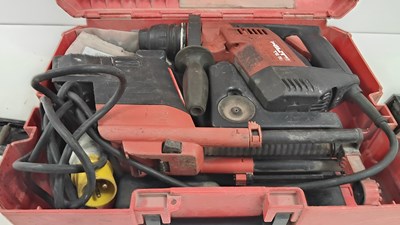 Lot 158 - Hilti hammer drill with hydraulic press in case 110v