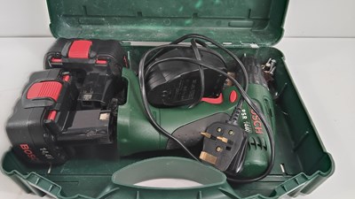Lot 164 - Bosch drill with 2 batteries and charger in case