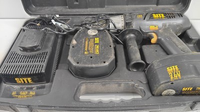 Lot 159 - Site hammer drill with batteries and charger in case