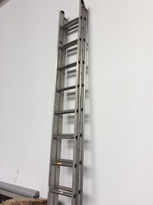 Lot 245 - Large aluminium work ladder