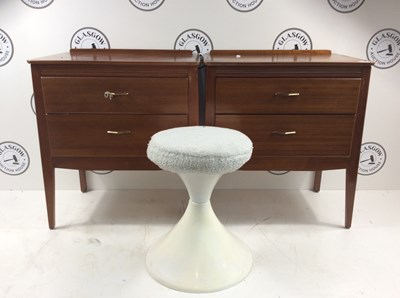 Lot 221 - 2 Mid Century bedside tables with round stool