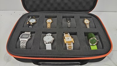 Lot 67 - Carry case bearing 8 watches from various brands