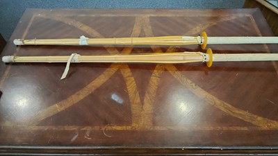 Lot 152 - Pair of bamboo martial arts training swords