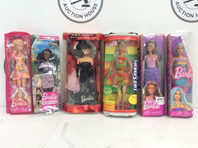 Lot 74 - 6 Barbies In Various Styles