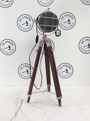 Lot 84 - Small Wooden Tri Pod Spotlight
