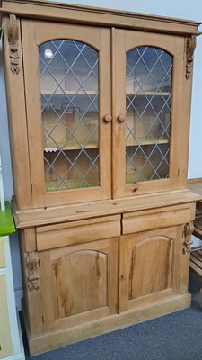 Lot 243 - Large pine dresser with glazed tops