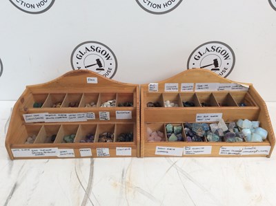 Lot 15 - Two Wooden Display Racks Of Healing Crystals
