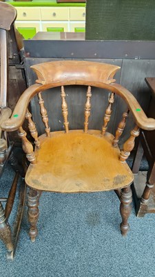 Lot 229 - Turned legs and back hand made wooden antique chair