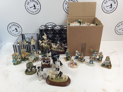 Lot 51 - Large Qty Of Ceramic Figures Including Collies Dogs, Christine Haworth & A Japanese Tea Set
