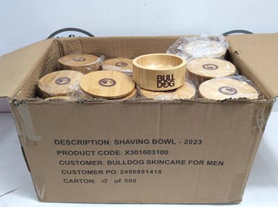 Lot 18 - Box Of Bulldog Wooden Shaving Bowls