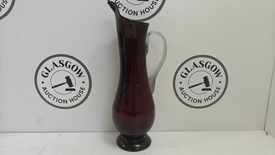 Lot 78 - Red handmade glass jug