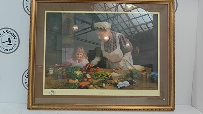 Lot 143 - Granny's kitchen picture signed by David Sheppard