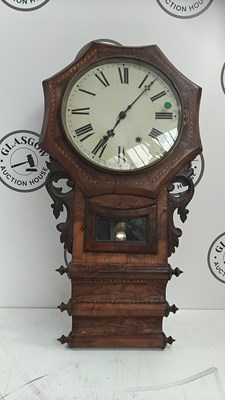 Lot 246 - Vintage wall hanging pendulum clock with key