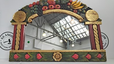 Lot 81 - Large ornate fruit themed vintage mirror