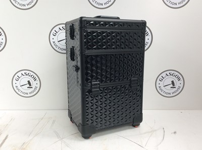 Lot 139 - Black medium trolley make-up case small dent