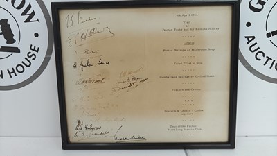 Lot 88 - 1956 menu for doctor fuchs and sir Edmund hillary