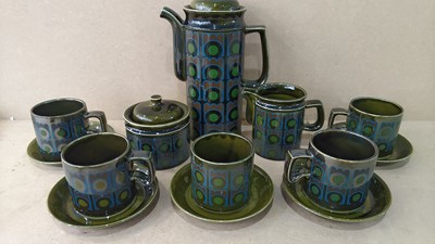 Lot 113 - Arthur wood mid century coffee set including cups, saucers, pot, jug and sugar bowl