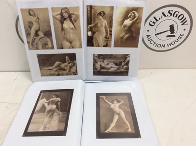 Lot 175 - 2 folders of collectible erotic post cards