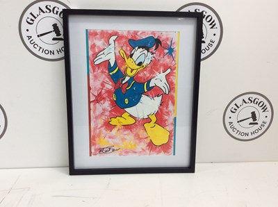 Lot 155 - Donald Duck painting in frame