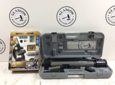 Lot 8 - EDU Science Telescope In Hard Case & Micro-Science Microscope