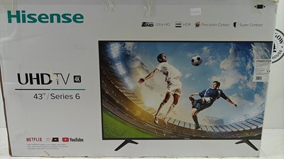 Lot 21 - Hisense 43inch tv with remote Tested working