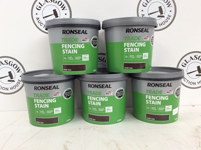 Lot 48 - 5x ronseal teade fencing stain dark oak