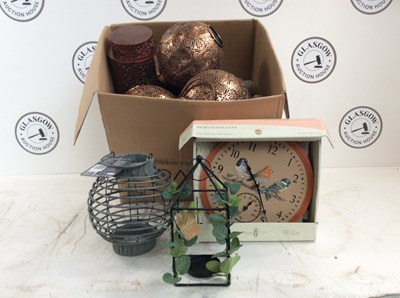 Lot 223 - Box Of Solar Garden Lamps & Garden Misc