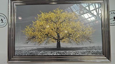 Lot 120 - Liquid art picture yellow tree