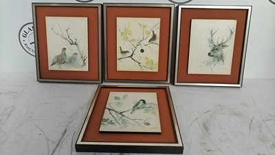 Lot 138 - 4 retro animal pictures on frames