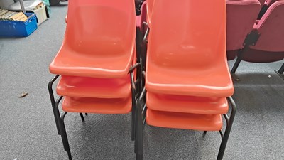 Lot 282 - 14 stacking orange chairs