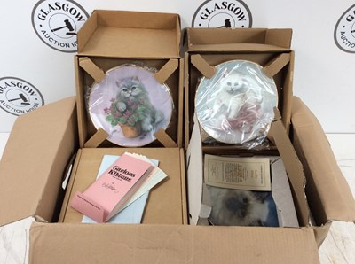 Lot 51 - Box of Cat Collectors Plates With Certificates