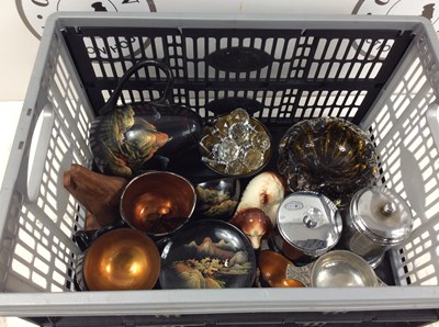 Lot 35 - Box with Russian Tea Set Glass Handles Quaich etc