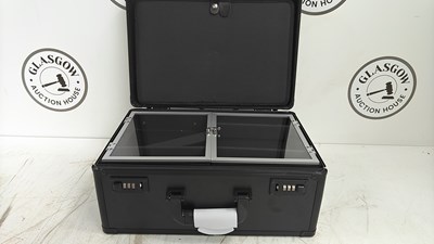 Lot 9 - Black briefcase cosmetics box