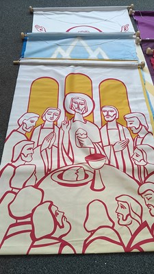 Lot 36 - 3 religious church banners