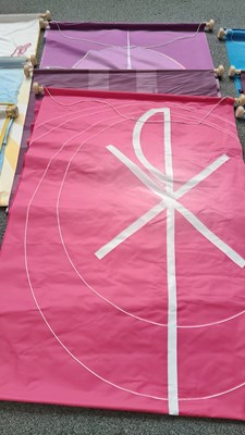 Lot 31 - 3 religious church banners