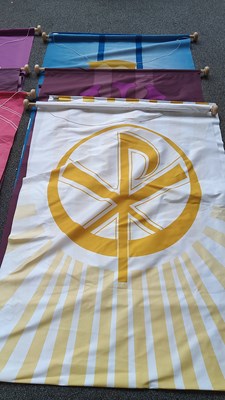 Lot 26 - 3 religious church banners