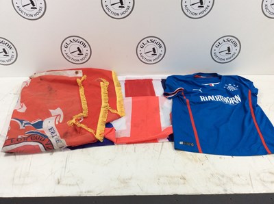 Lot 185 - Qty of Rangers Flags & A Shirt