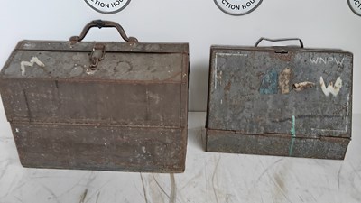Lot 261 - 2 vintage metal toolboxes with contents