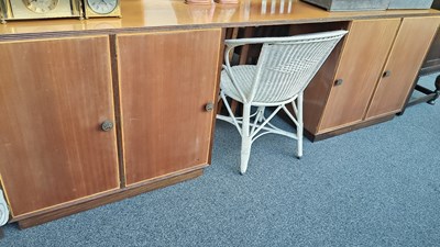 Lot 258 - Huge retro dressing table with mirror and chair