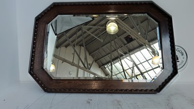 Lot 212 - Heavy oak mirror